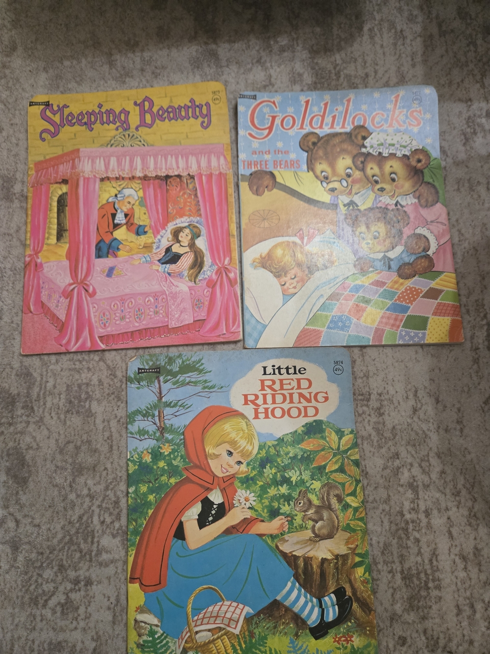 3 Vintage Artcraft Children's Books Made In Netherlands- Little Red Riding Hood